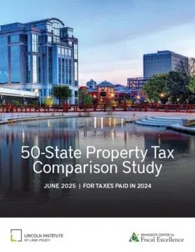 The image is the cover of the 50-State Property Tax Comparison Study