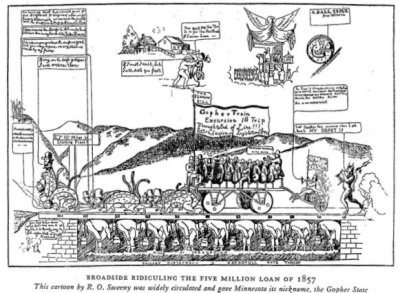 Gopher cartoon by R.O. Sweeney from 1857
