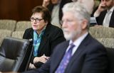 Margaret Anderson Kelliher sits in the audience and listens to the Committee Hearing.