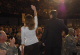 Governor Pawlenty and First Lady Mary Pawlenty greet the crowd at an historic departure ceremony for...
