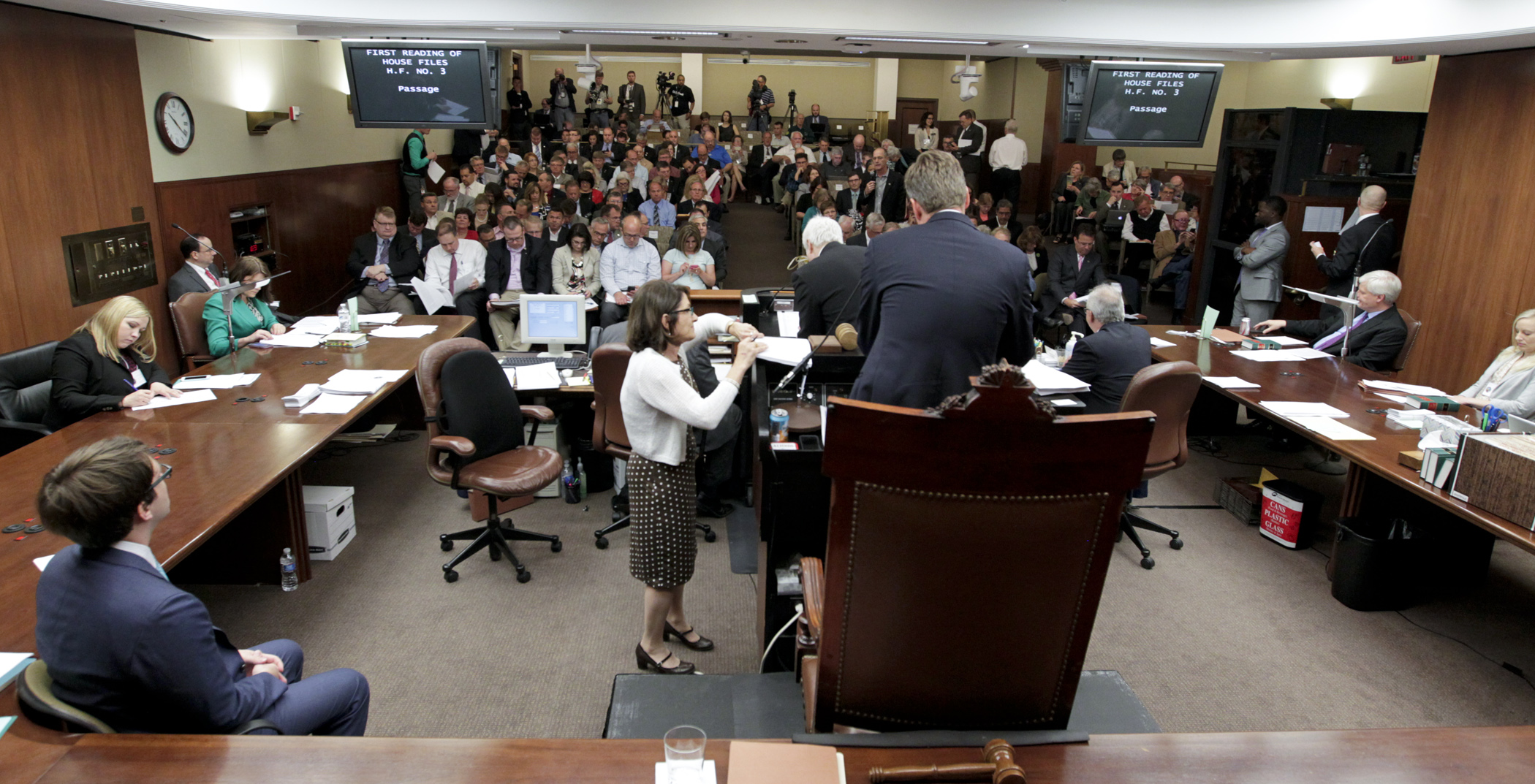 Room 10 in the State Office Building served as the temporary House chamber for the June 2015 special session